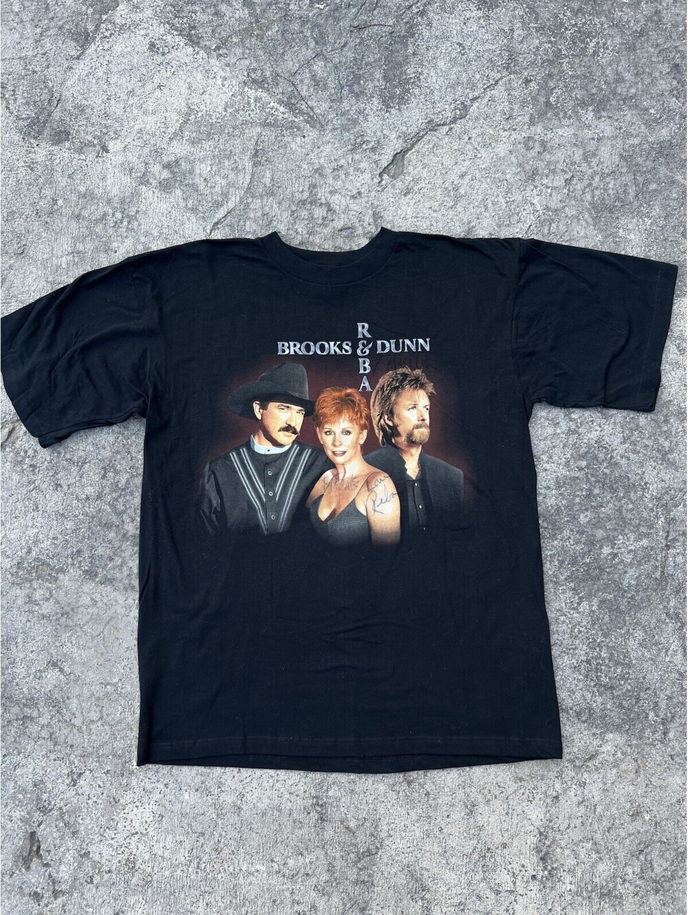 Vintage Brooks & Dunn and Reba McEntire 1998 Tour T-shirt XL Autographed Signed